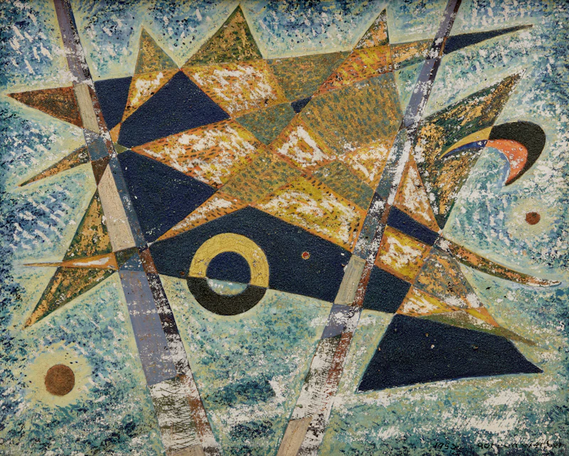 Gordon McKinley Webber, Abstract Composition no. 16, gouache on board, 1953 - view 1