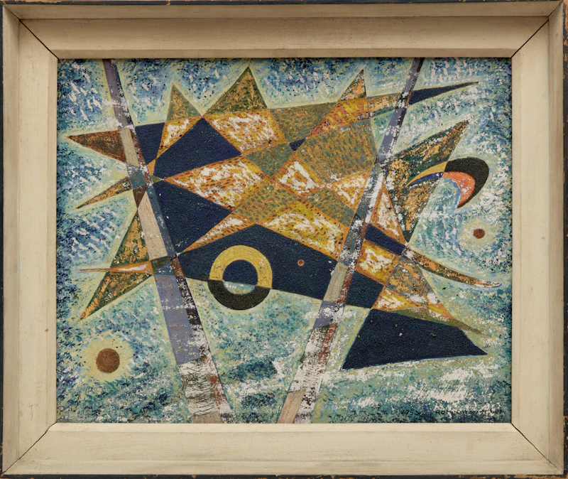 Gordon McKinley Webber, Abstract Composition no. 16, gouache on board, 1953 - view 2