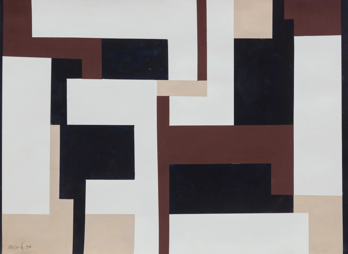 Louis Belzile, Sans titre, gouache, 1958