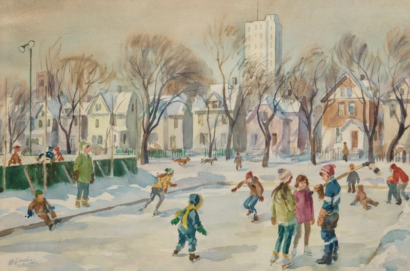 Henry John Simpkins, Fort Rouge, Winnipeg, watercolour on paper - view 1