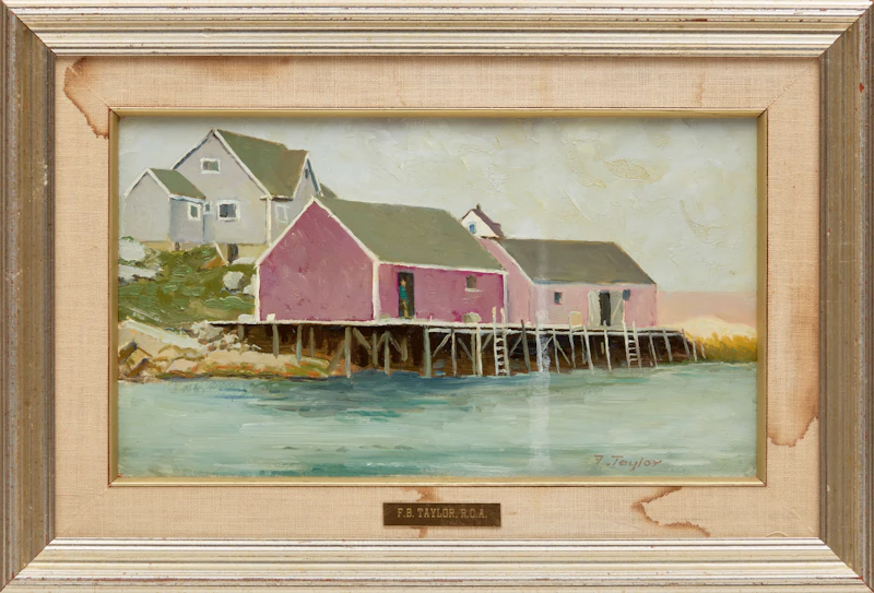 Frederick Bourchier Taylor, Buildings, Peggy’s Cove, oil on panel - view 2