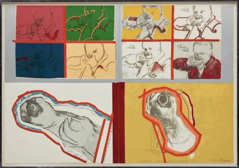 Larry Rivers, Ready-Aim and Two Hands (from the Portfolio “Some (Visual) Afterthoughts on the Boston Massacre”), two screenprints and mixed media, 1970 - view 2