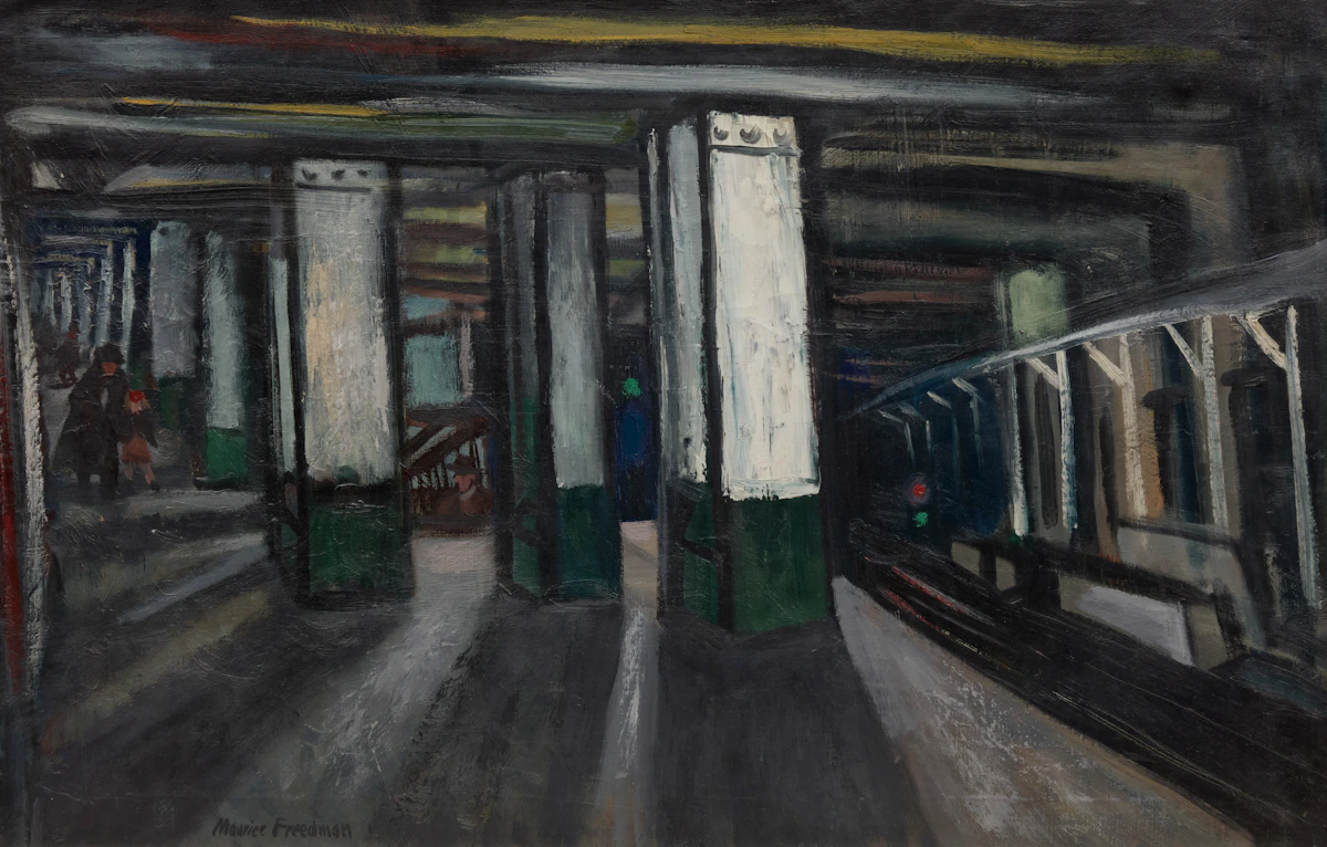Maurice Freedman, Subway 81st., oil on linen, 1950