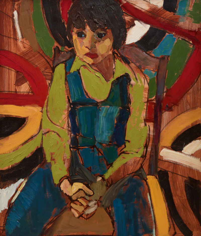Arthur Shilling, Boy with Clasped Hands, oil on board