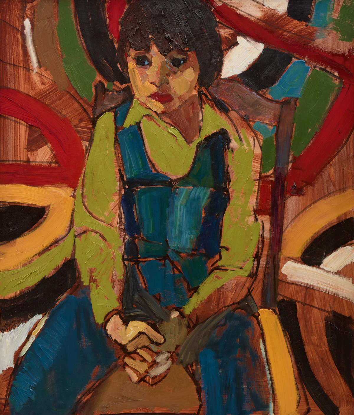 Arthur Shilling, Boy with Clasped Hands, oil on board