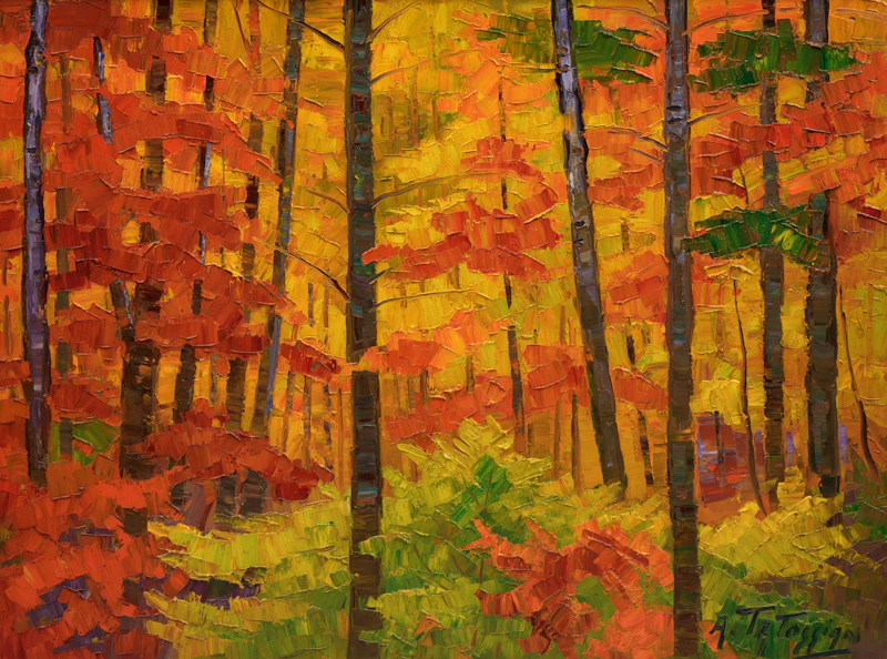 Armand Tatossian, Forest, Quebec, oil on canvas