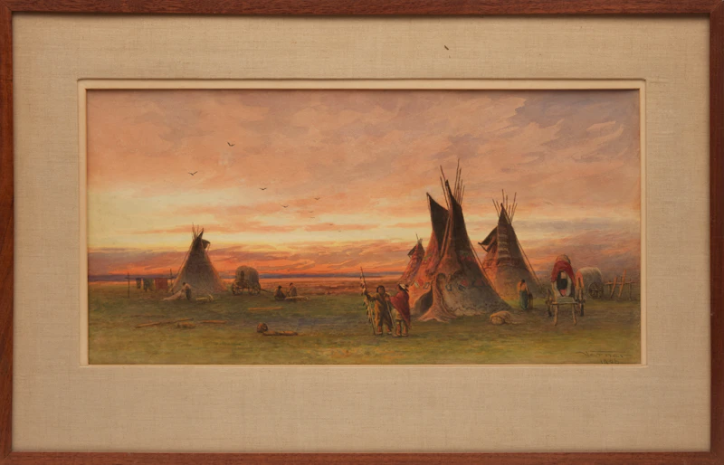 Frederick Arthur Verner, Sioux Encampment, watercolour on paper laid down on card, 1906 - view 2
