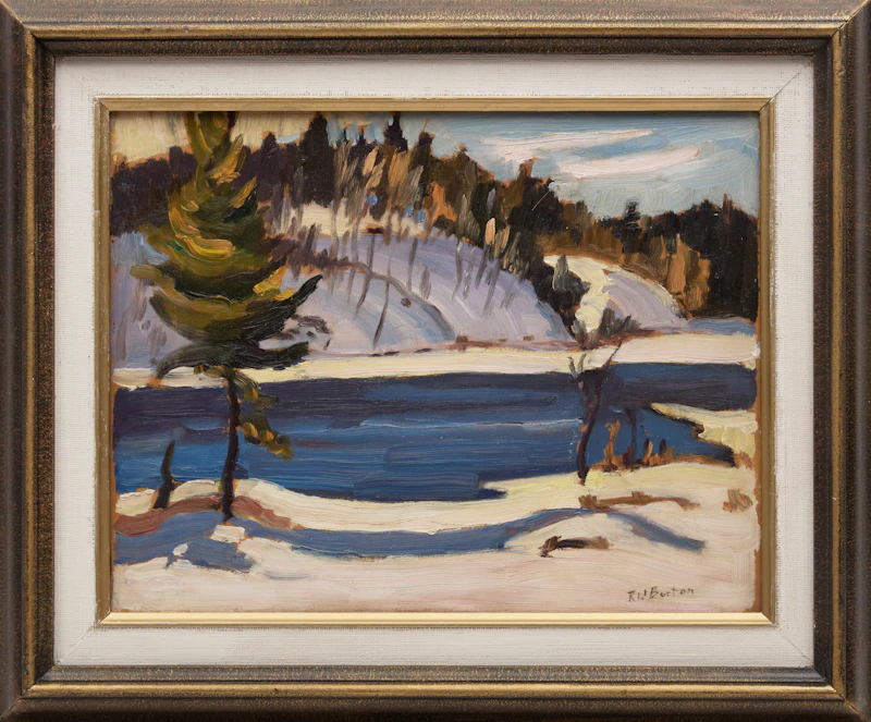 Ralph Wallace Burton, Spring at Palmer's Rapids, Quebec, 1954; Birch Trees Near Ville Marie, Quebec, 1960, two oils on board - view 2