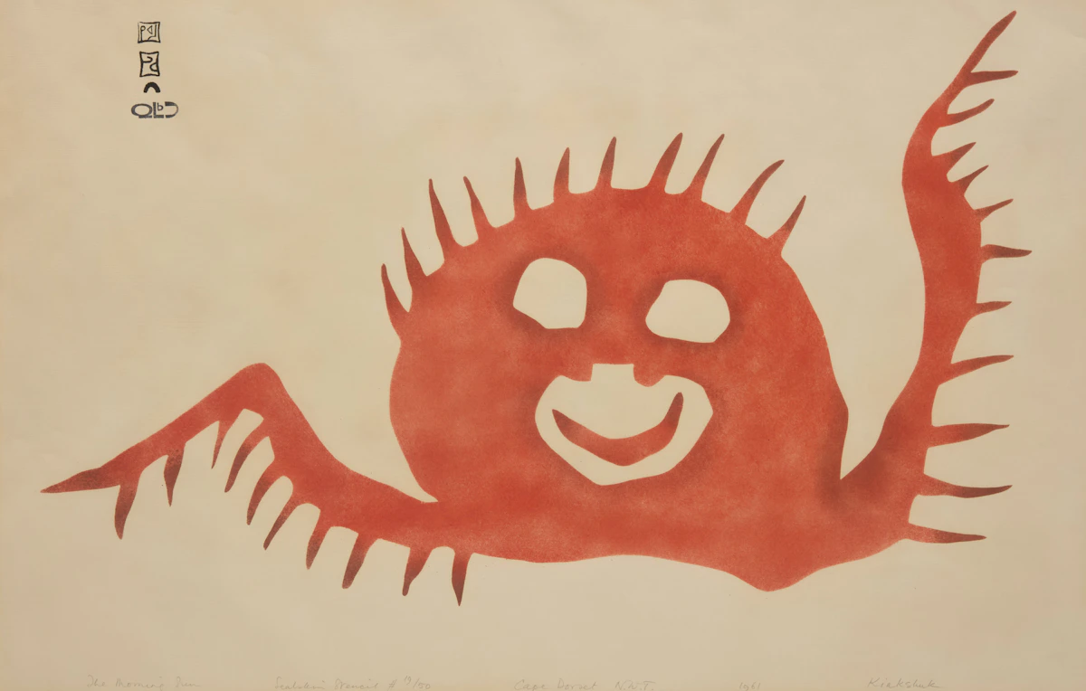 Kiakshuk, The Morning Sun, sealskin stencil, 1961
