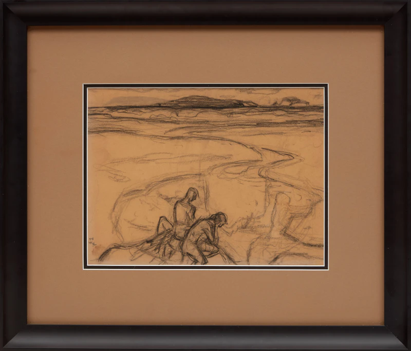 Frederick Horsman Varley, Reflections, charcoal on paper - view 2