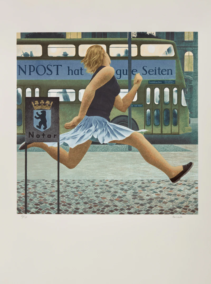 David Alexander Colville, Berlin Bus, offset lithograph, 1993 - view 1