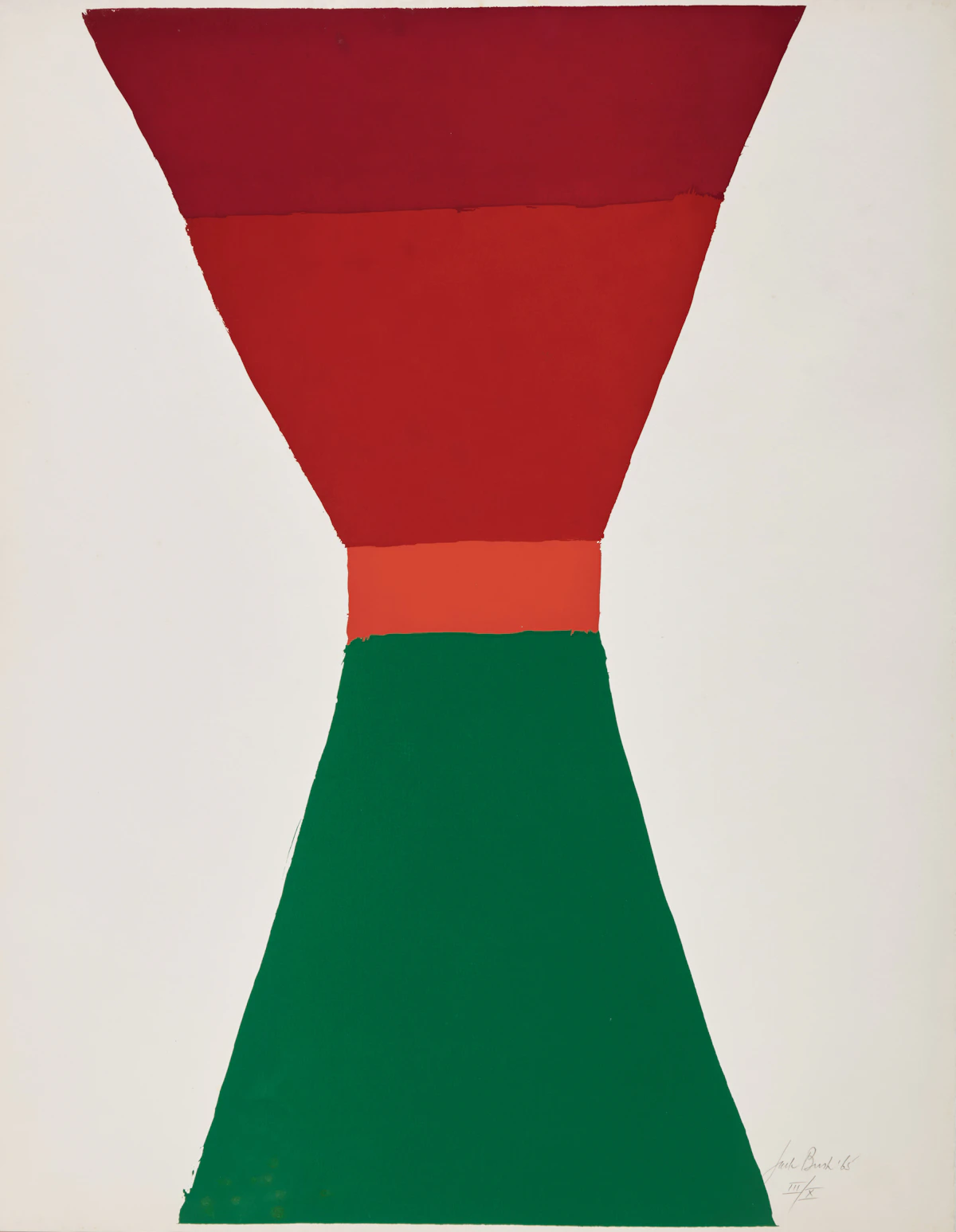 Jack Hamilton Bush, Red-Orange-Green, colour serigraph, 1965