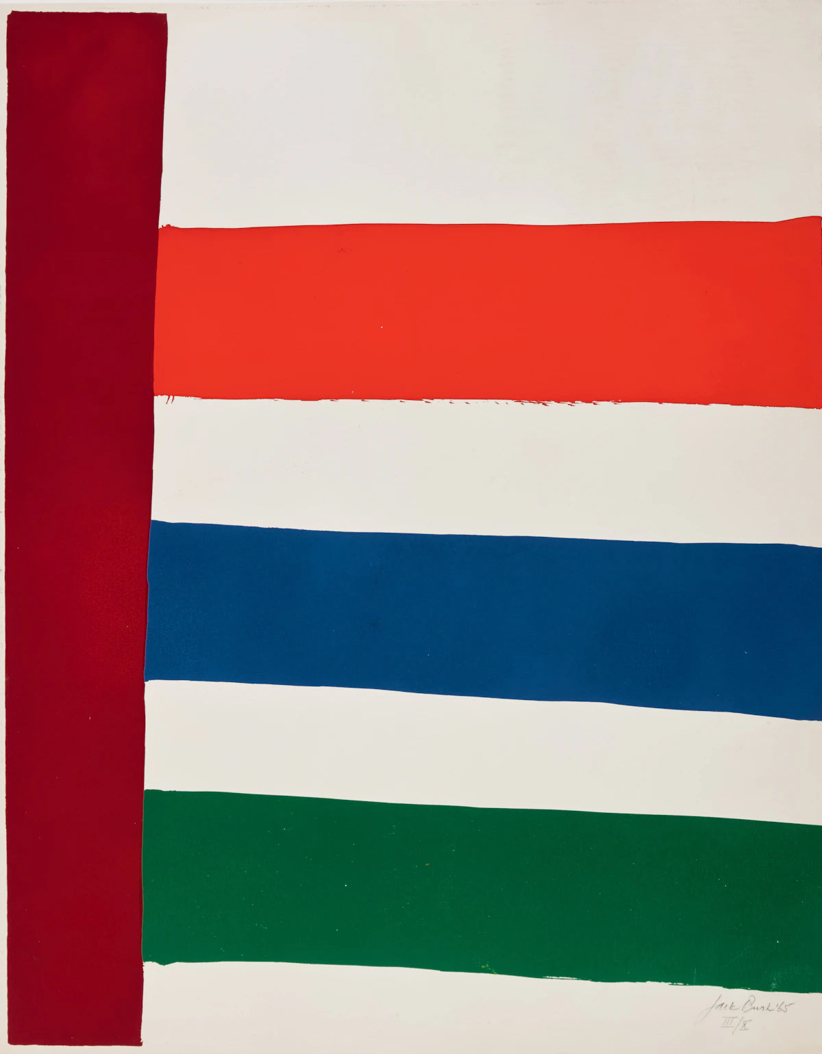 Jack Hamilton Bush, Stripes to the Right, colour serigraph, 1965