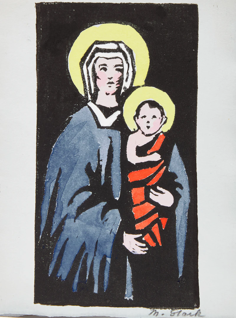 Muriel Stark, Assorted Cards, Prints & Originals, nine prints with hand colouring and two pencil, ink and watercolour drawing - view 4