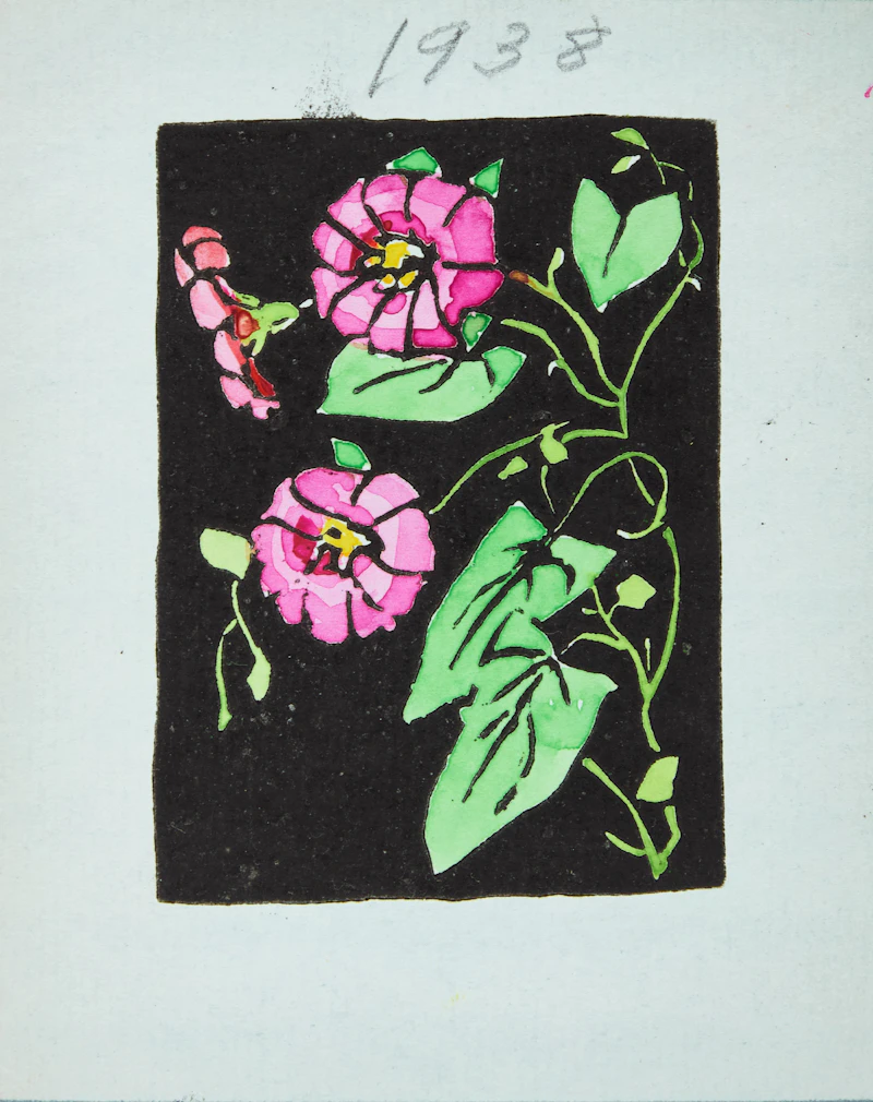 Muriel Stark, Assorted Cards, Prints & Originals, nine prints with hand colouring and two pencil, ink and watercolour drawing - view 6