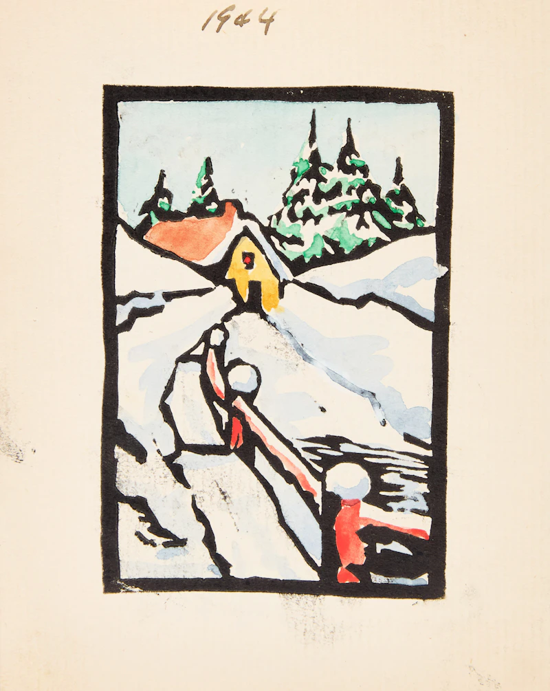 Muriel Stark, Assorted Cards, Prints & Originals, nine prints with hand colouring and two pencil, ink and watercolour drawing - view 7