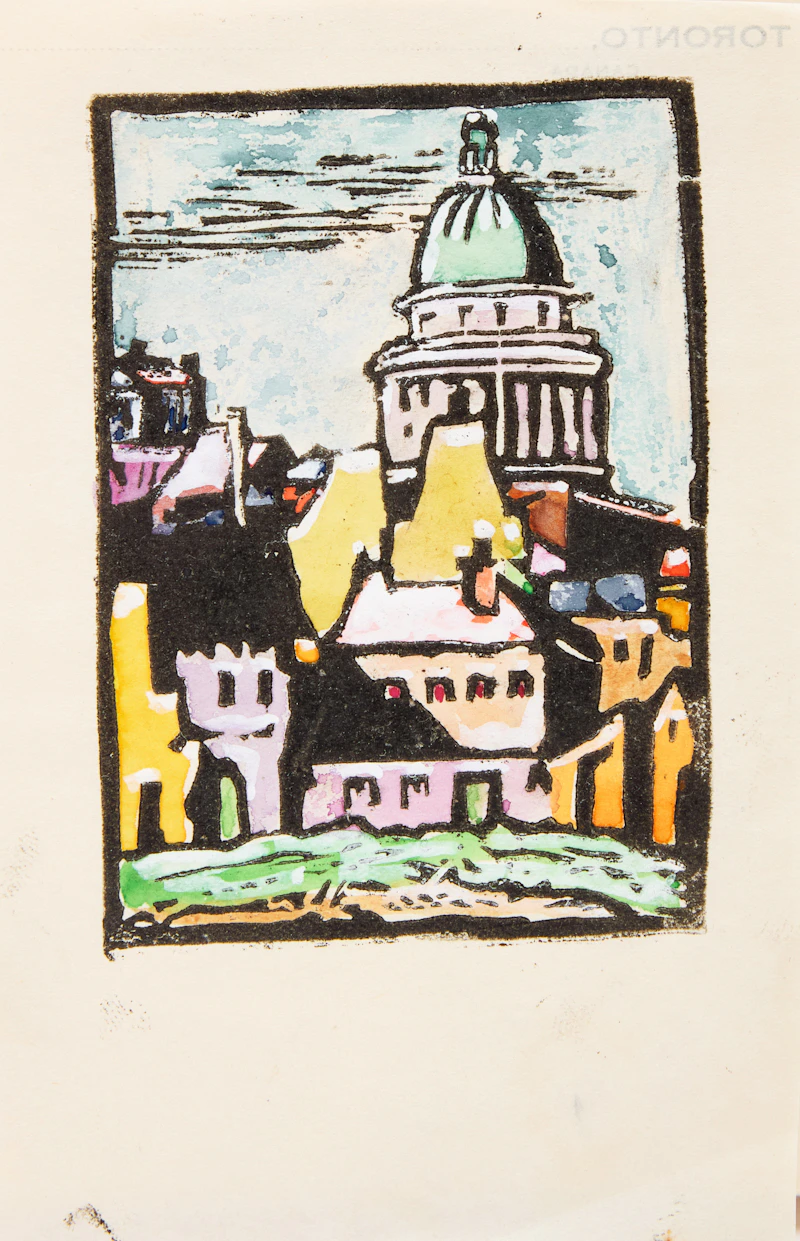 Muriel Stark, Assorted Cards, Prints & Originals, nine prints with hand colouring and two pencil, ink and watercolour drawing - view 12