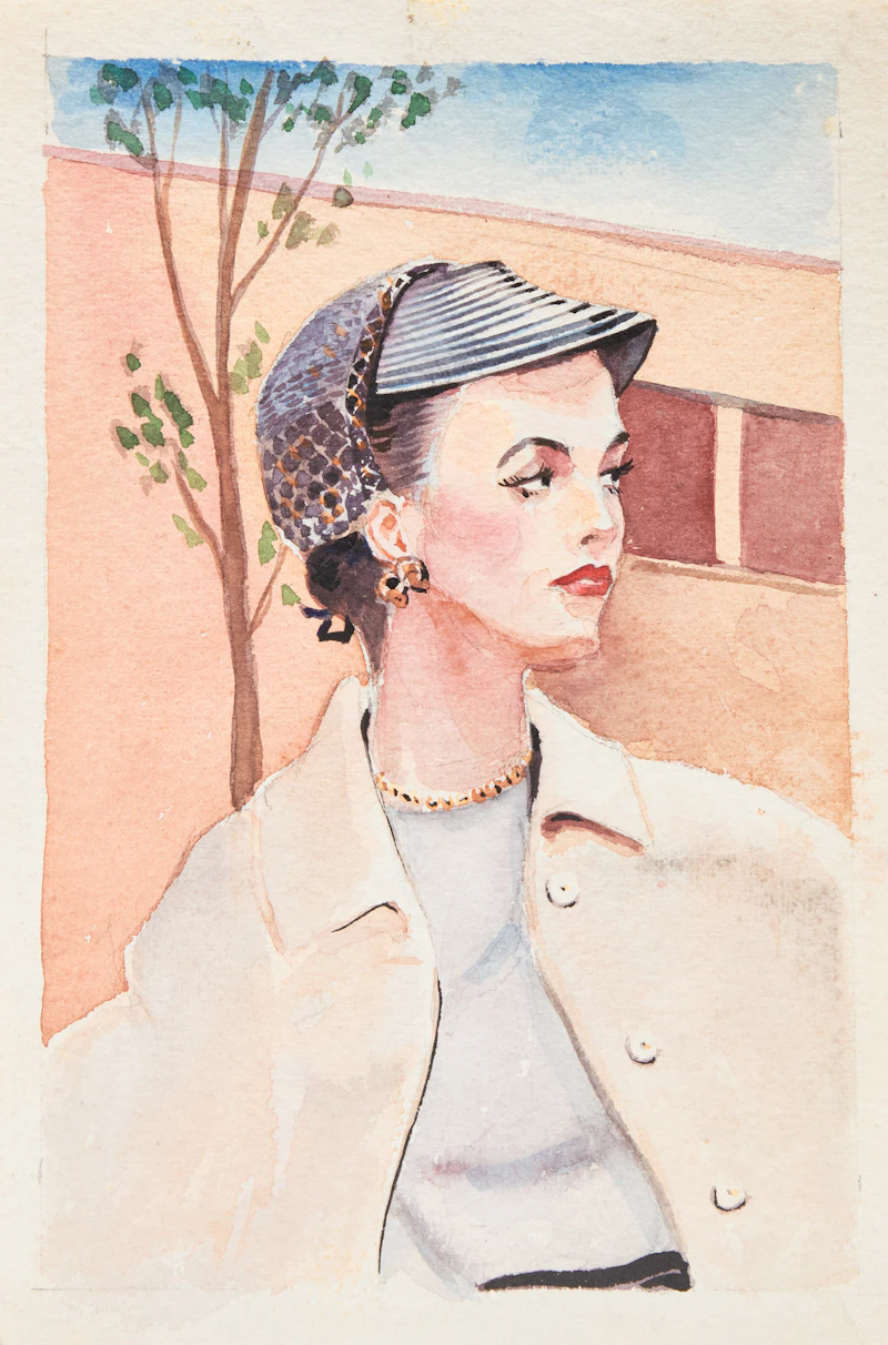 William John Bertram Newcombe, Young Woman; Walking Women; Man, three works on paper - view 3