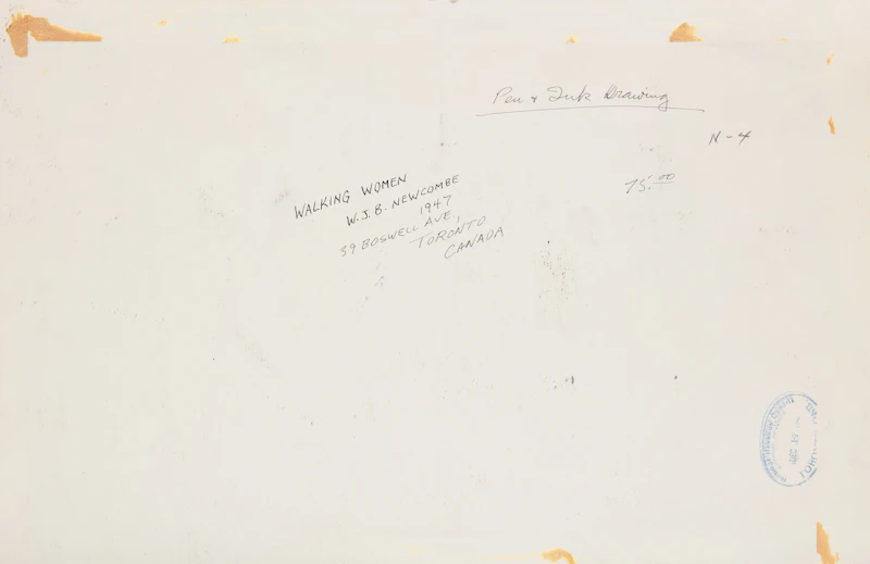 William John Bertram Newcombe, Young Woman; Walking Women; Man, three works on paper - view 6
