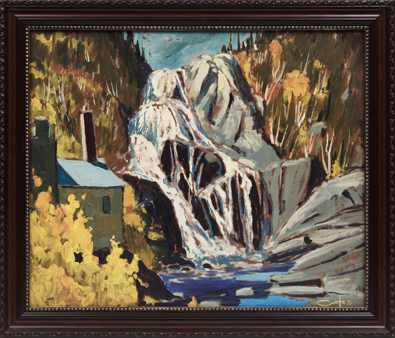 Bruno Côté, Moulin, Val Jalbert, oil on board - view 2