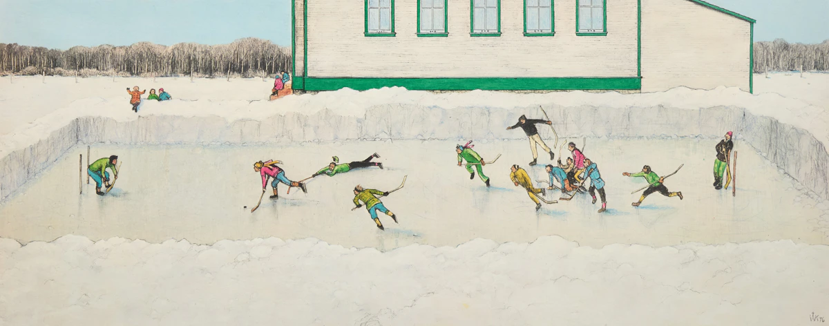 William Kurelek, The Breakaway, photolithograph