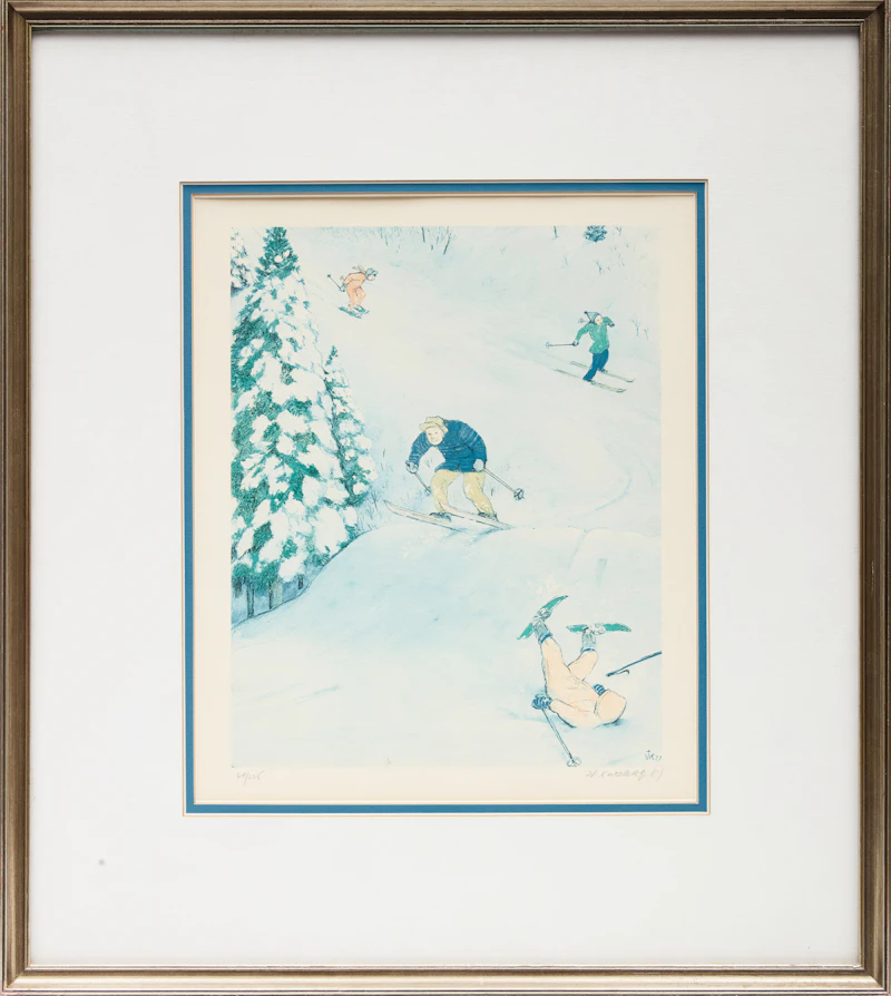 William Kurelek, Skiing, photolithograph - view 2
