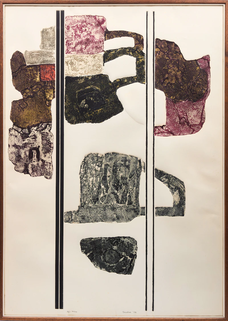 Yves Gaucher, Aji, etching in colours - view 2