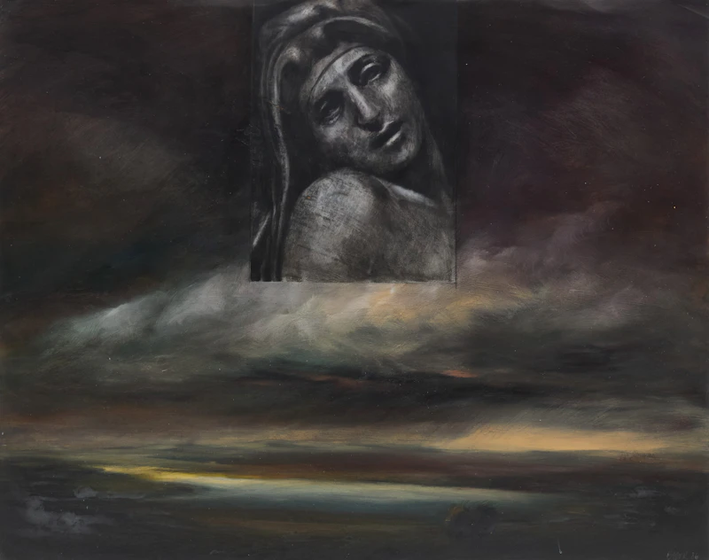 David Bierk, Aurora Study I, oil on paper