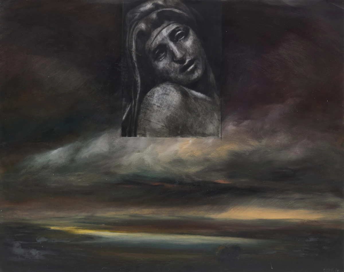 David Bierk, Aurora Study I, oil on paper, 1986