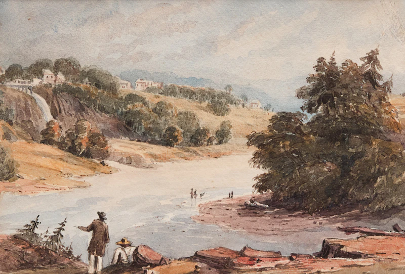 On the Genessee River from the Level of the Fall Near Rochester NY by George Russell Dartnell