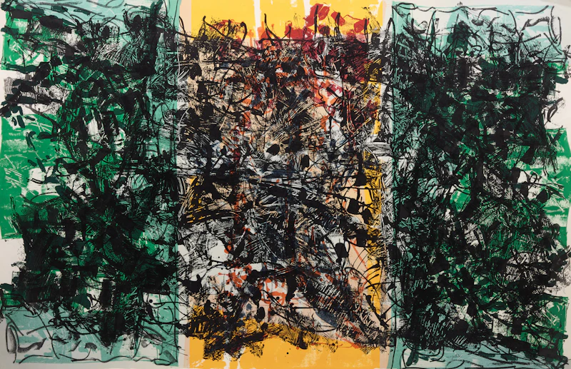 Jean Paul Riopelle, Triptyque orange, colour lithograph, 1967 - view 2