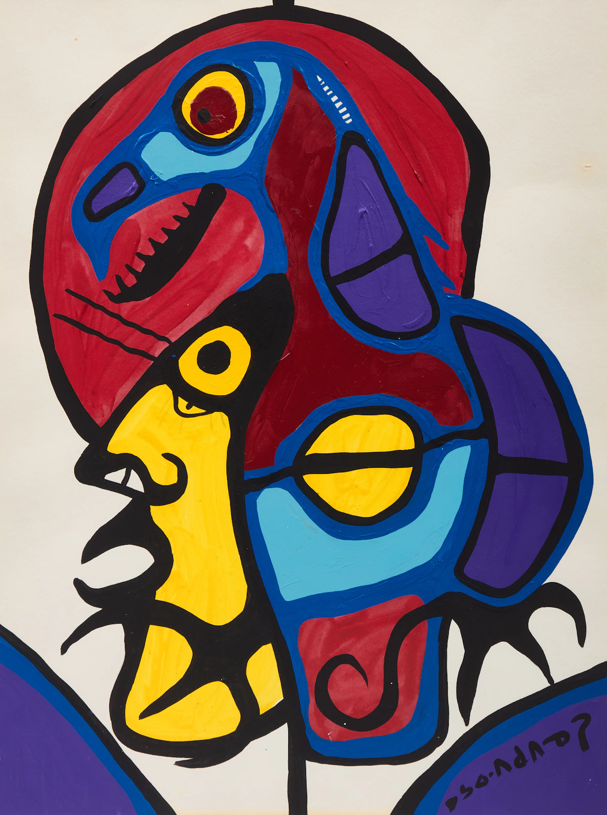 Norval Morrisseau, Medicine Power, acrylic on paper