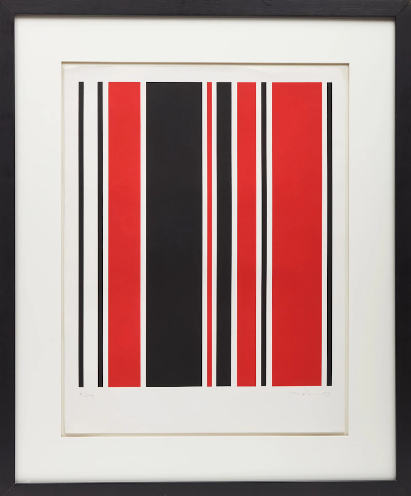 Guido Molinari, Asymétrie rouge et noire, colour serigraph, 1967 - view 2