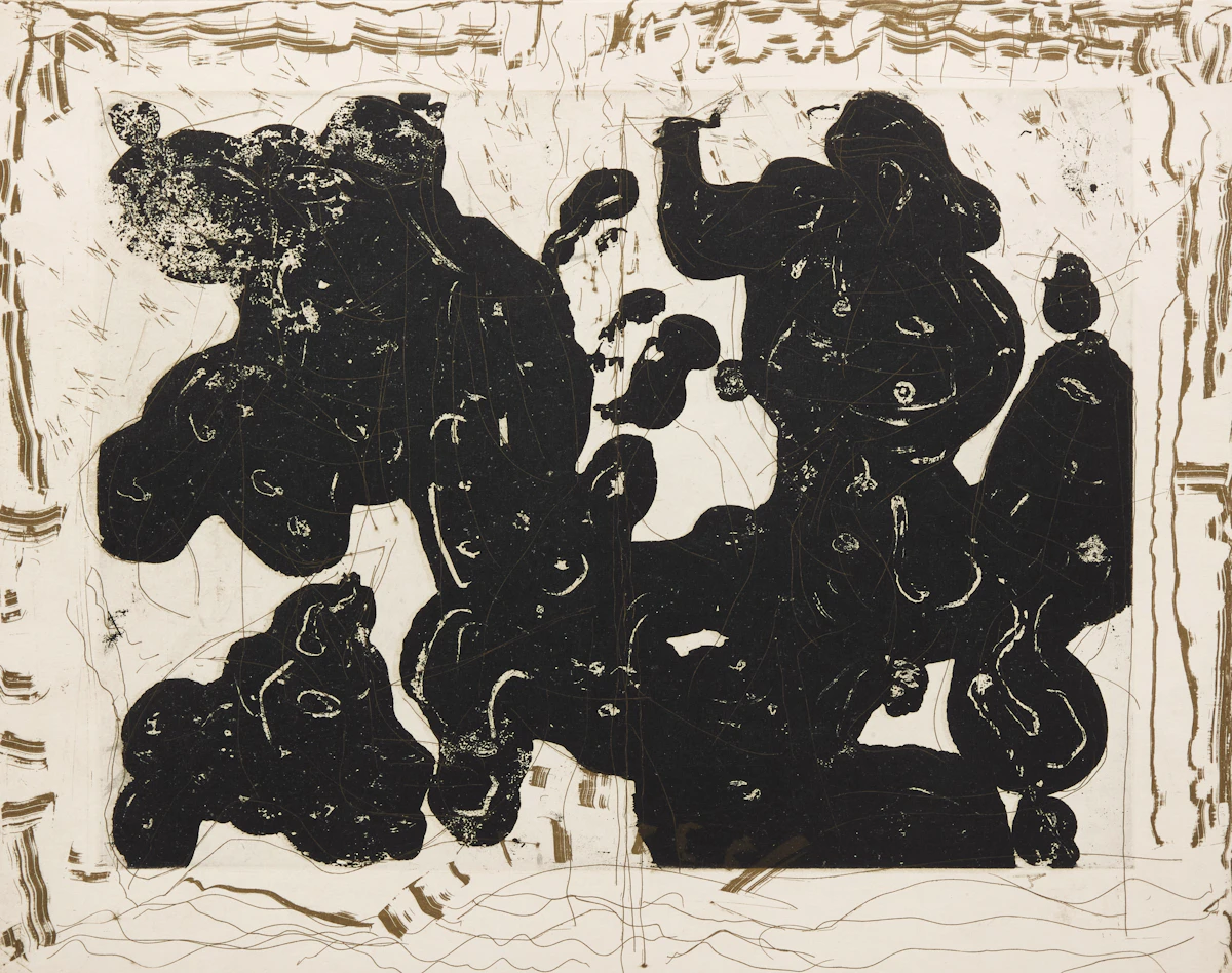 Jean Paul Riopelle, Auprès de mon lac - No. 1, colour lithograph, 1985