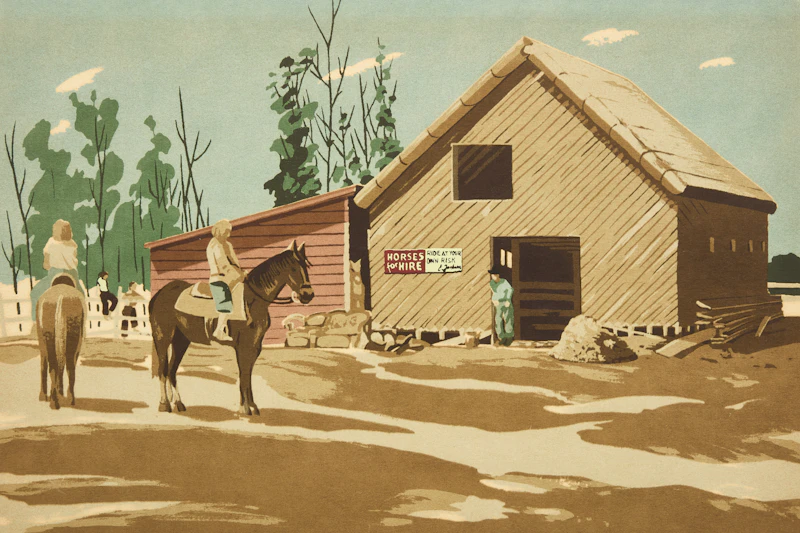 Various Artists, Sundance of the Piegans, Southern Alberta; Jackson's Stable, Mameo, Alberta; Rundle; The Red Caboose, Four serigraphs - view 4