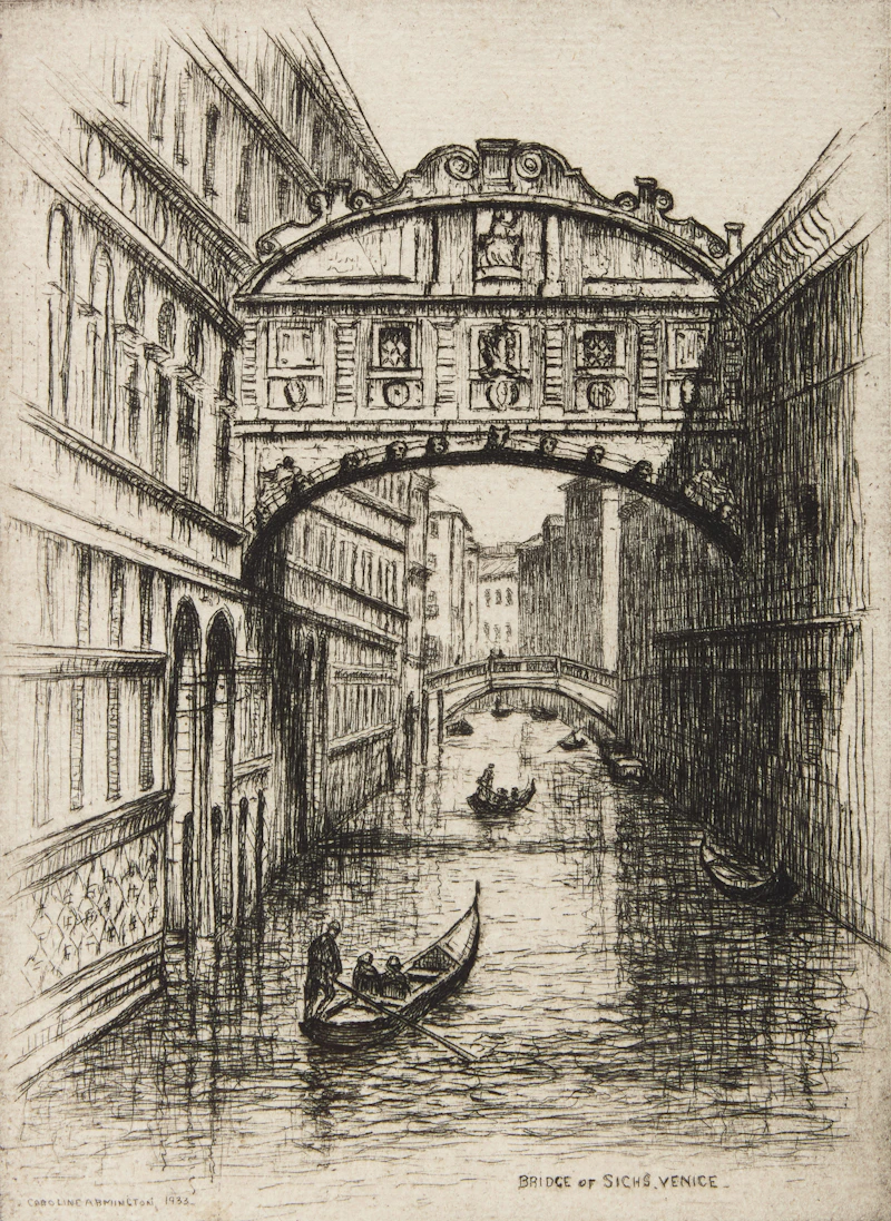 Caroline Helena Armington, Bridge of Sighs, Venice, etching
