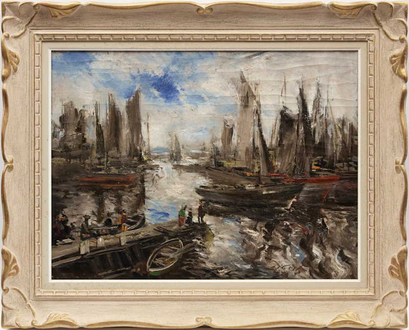 Ludolf Liberts, Barges, oil on canvas - view 2