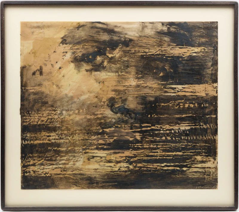 Tony Scherman, Speed of Desire (Face 1), encaustic on paper, 1989 - view 2