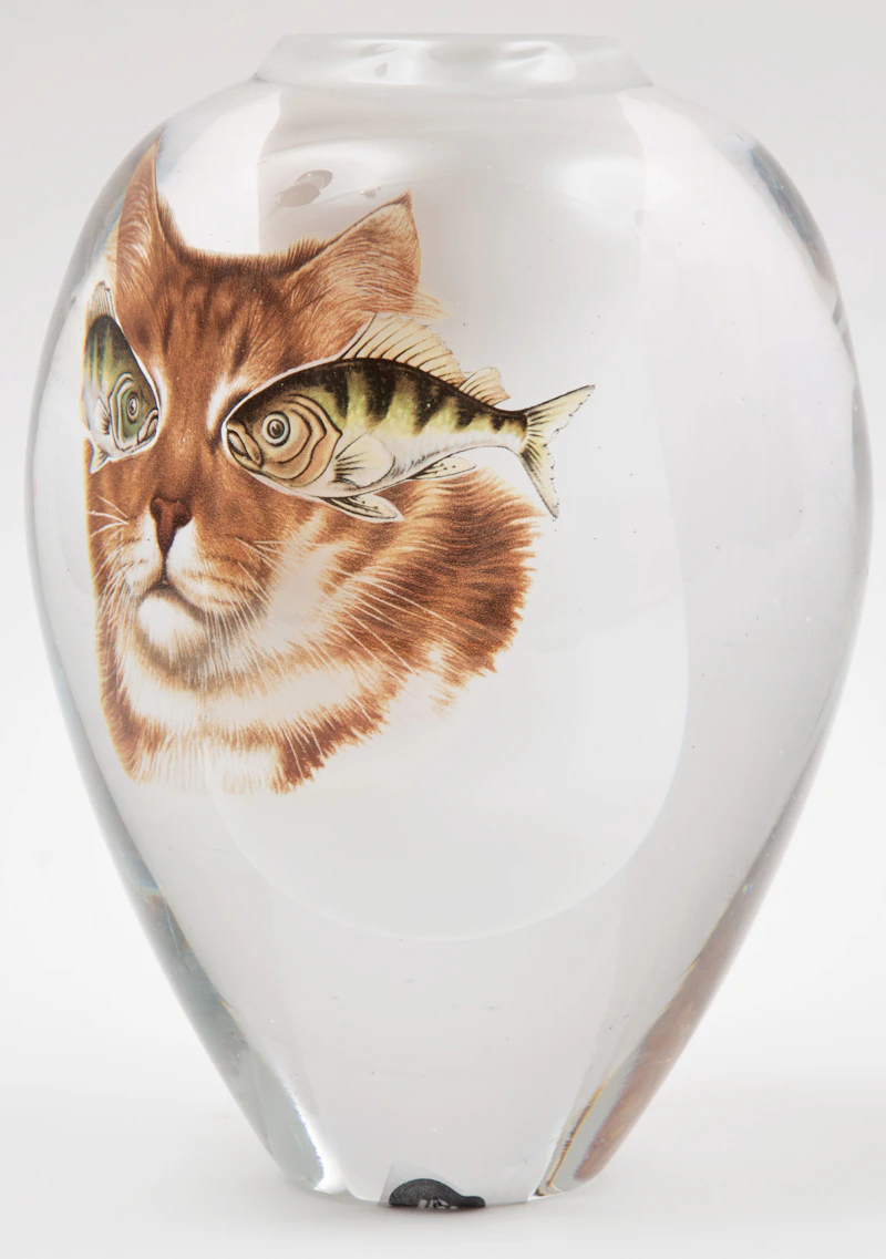 Toan Klein, Untitled (Cat with Fish Eyes), coloured glass - view 2