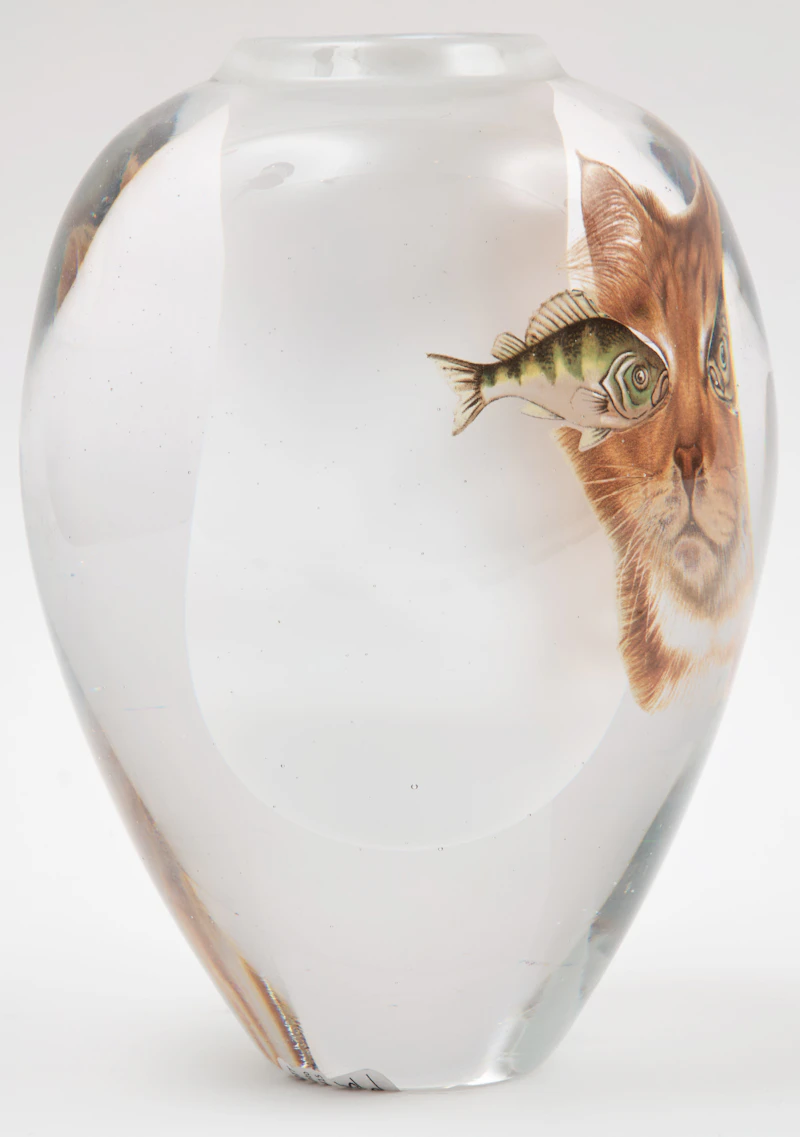 Toan Klein, Untitled (Cat with Fish Eyes), coloured glass - view 3