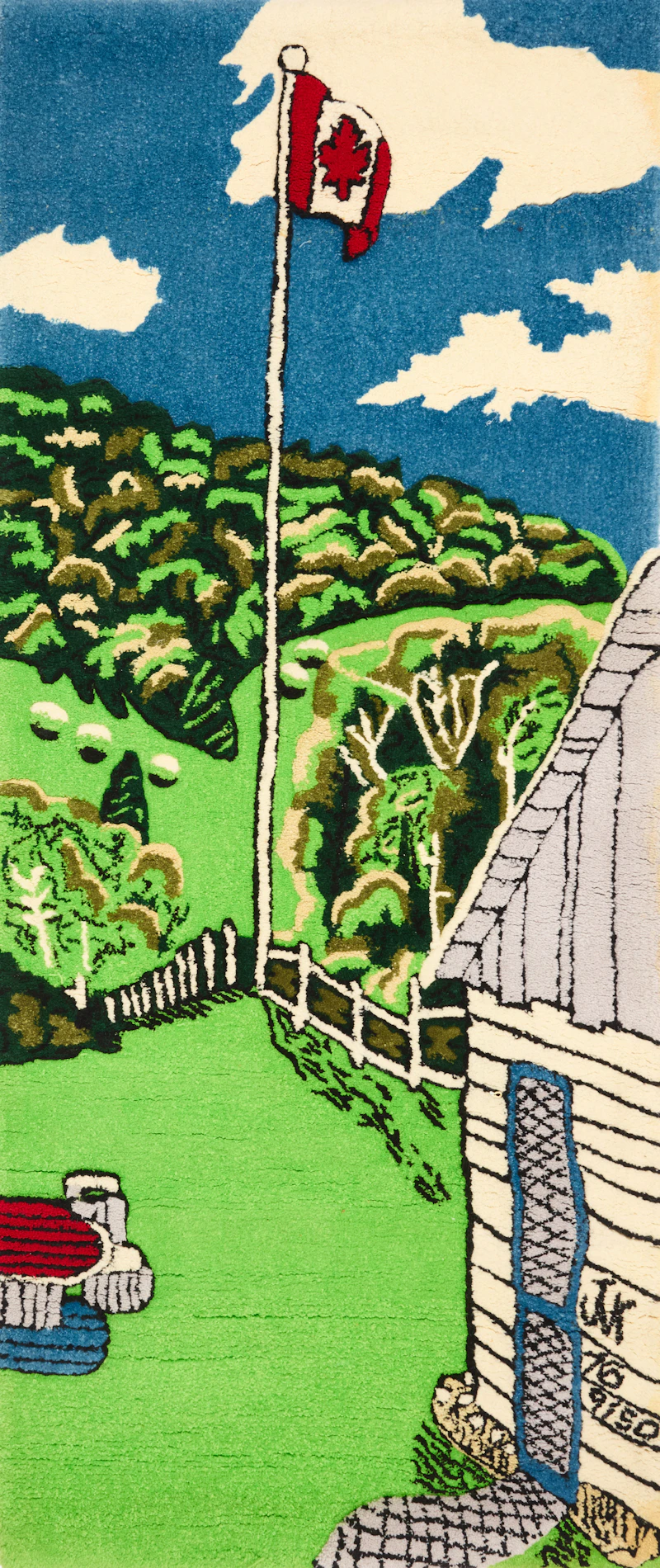 William Kurelek, Untitled (Canadian Flag), acrylic fibre tapestry