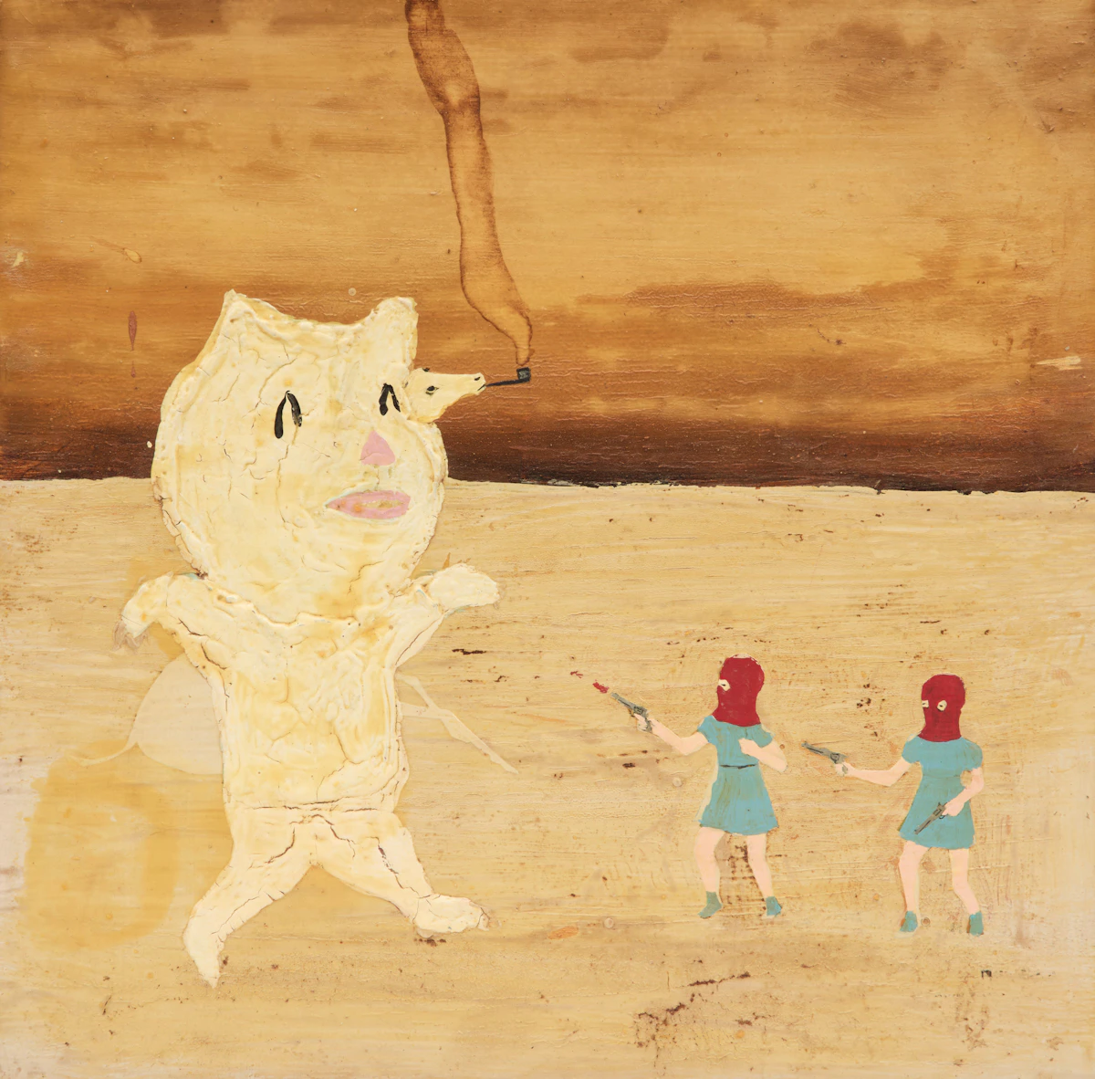 Marcel Dzama, Untitled, mixed media on board, 2003