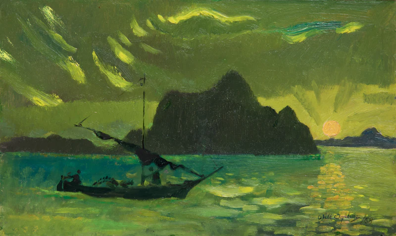 Cliffside Fishing Village by William Abernethy Ogilvie