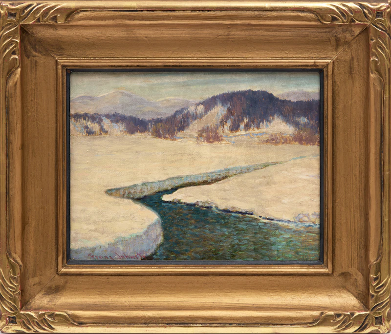 Frank Hans Johnston, Winter Hills, oil on canvas mounted on board - view 3