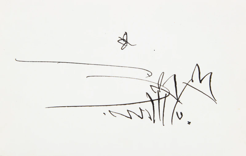 Satyajit Ray, A Storyboard: Train, Butterfly, and Two Figures Walking Through a Landscape, three inks on paper - view 3