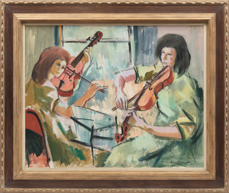 Henri Leopold Masson, Violin Duet, 1966, oil on canvas - view 2