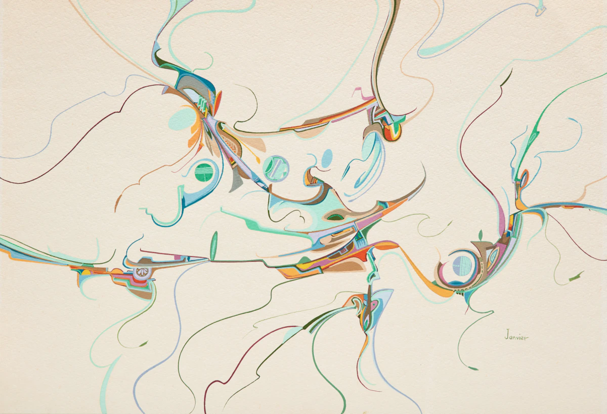 Alex Simeon Janvier, Winning Smile of Kyle, gouache, 1981