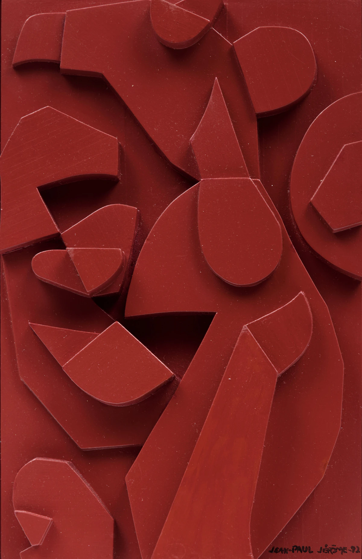 Jean Paul Jerome, La chasse, 1972, acrylic on wood relief