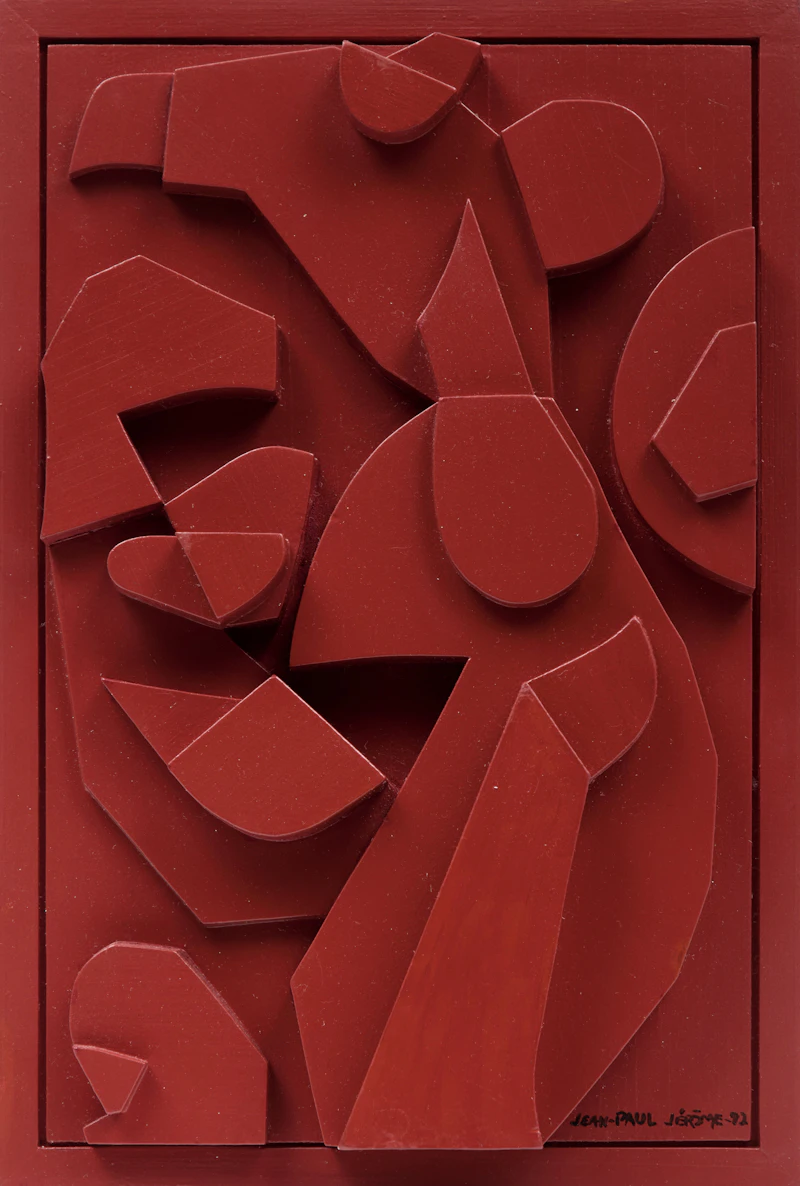 Jean Paul Jerome, La chasse, 1972, acrylic on wood relief - view 2