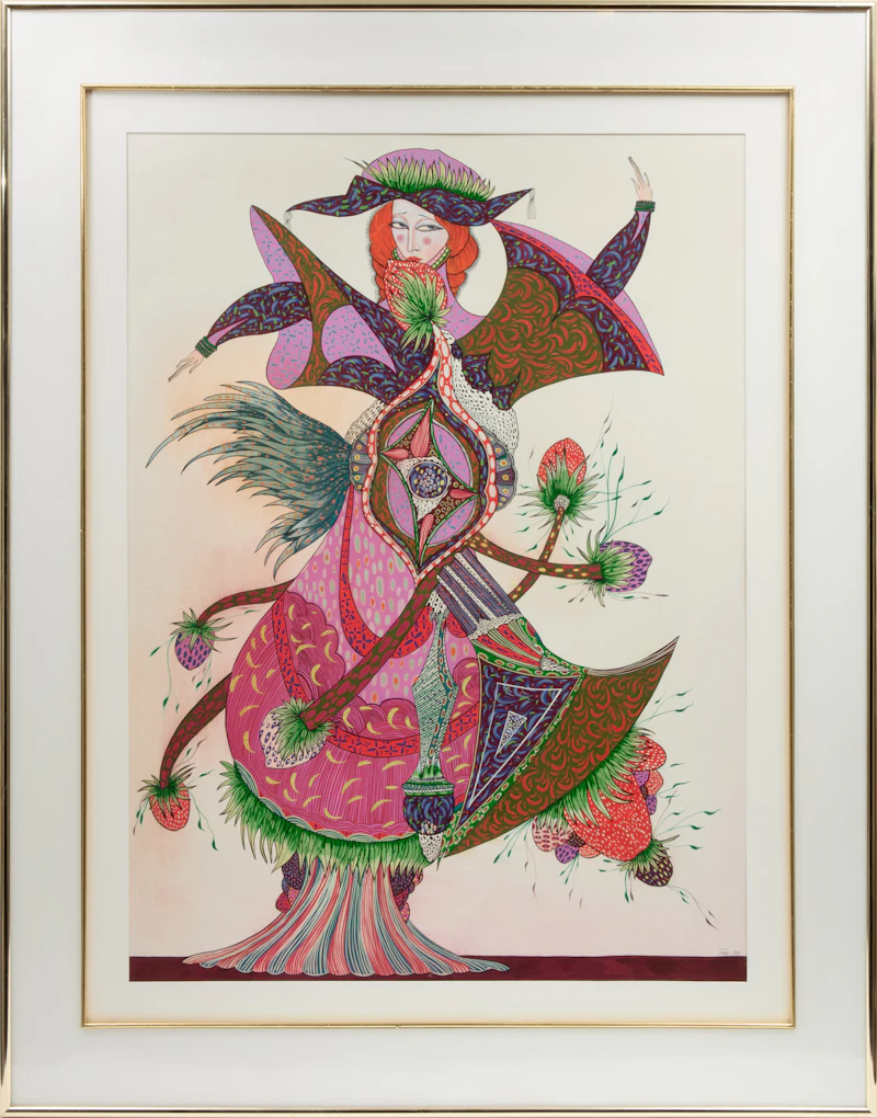 Toller Cranston, The Hiding Place, fine tip marker and gouache, 1984 - view 2